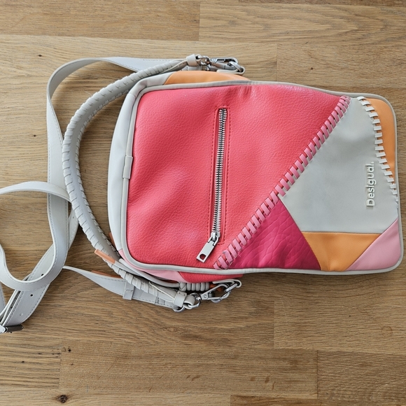 Desigual Crossbody Bag Pink and Orange Modern Color Block - Picture 2 of 4
